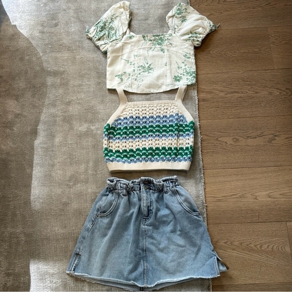 Zara Other - Zara Girls Denim Skirt plus 3 tops